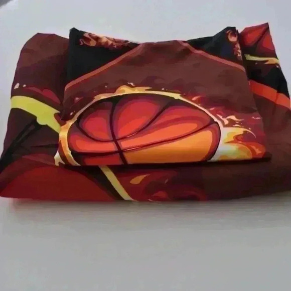 Basketball Twin Duvet Cover with 1 pillow sham Zipper Closure - Picture 3 of 5
